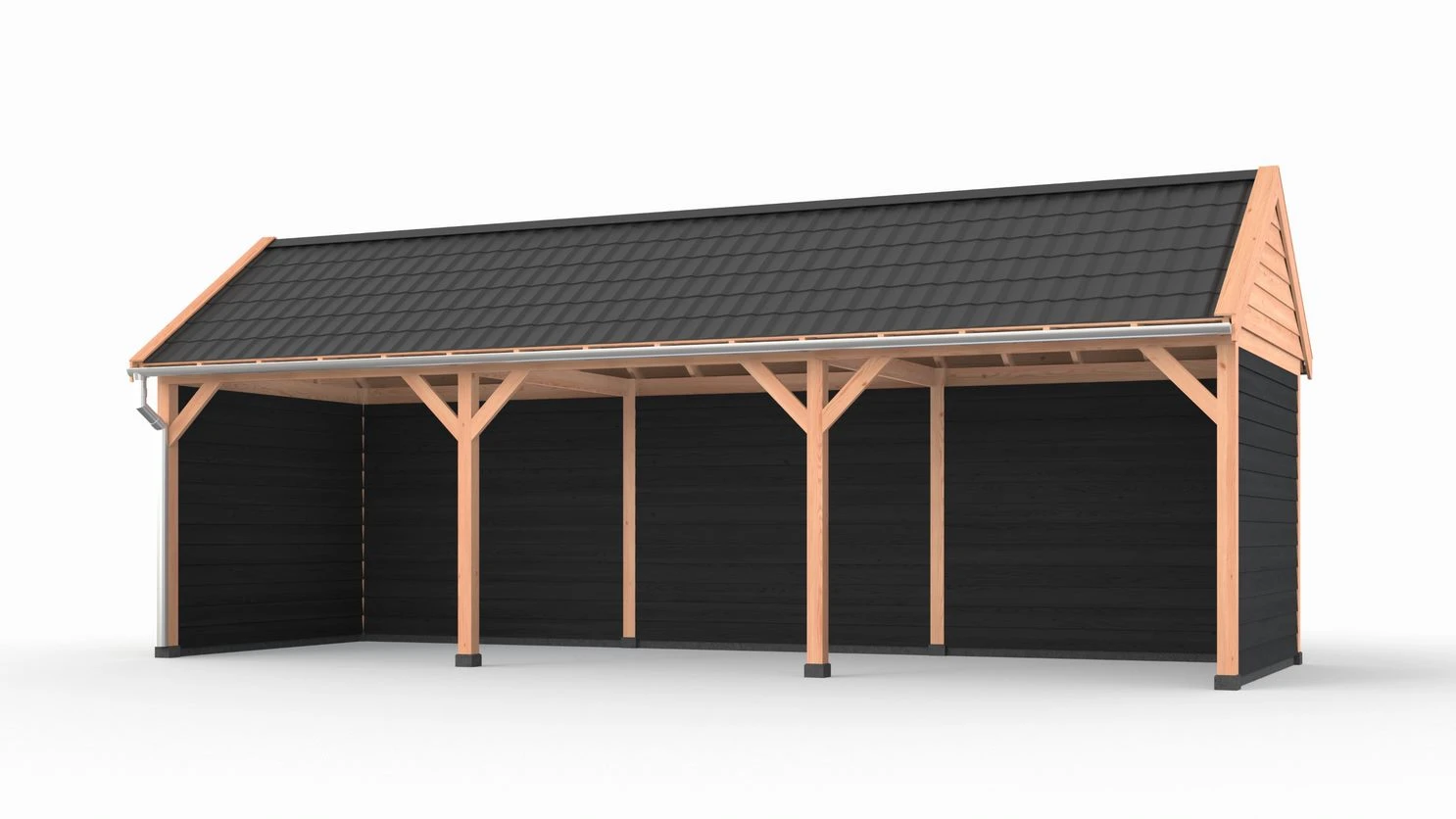 Douglas overkapping zadeldak, 900 x 300, met achterwand en twee zijwanden, Westwood DIY - Afbeelding 3